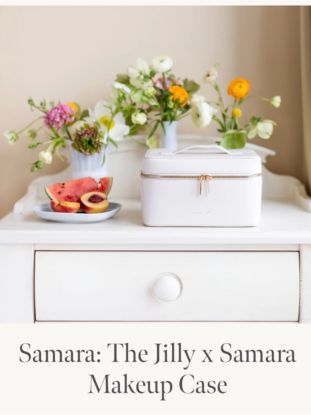 Samara White Travel Makeup Case by Samara